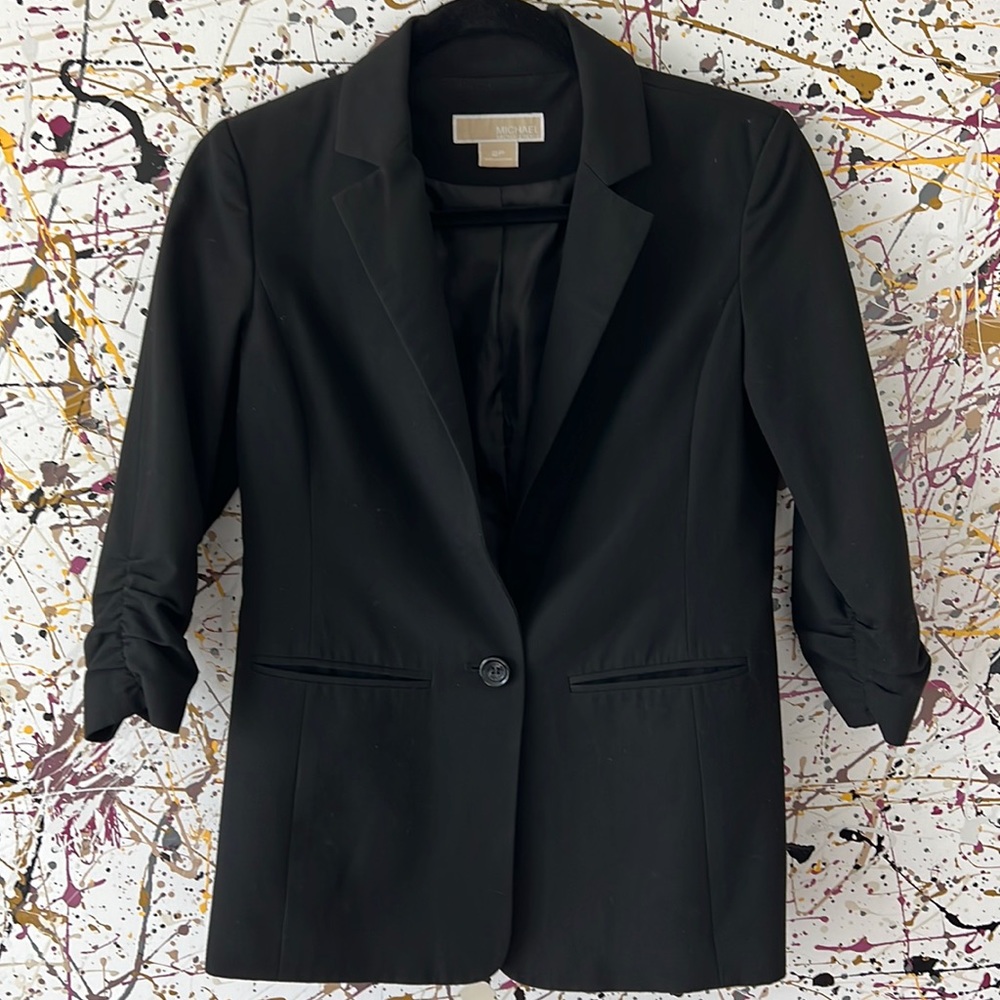 MICHAEL Michael kors black 3/4 blazer